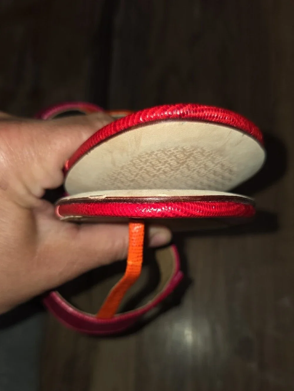Tory Burch Pink & Orange Logo Thong Sandal